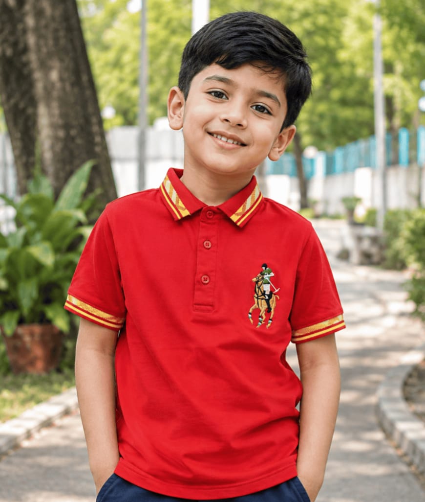Premium 100% Cotton Kids Polo Shirt